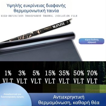 Φιλμ παραθύρων αυτοκινήτου με αντιεκρηκτική προστασία και μόνωση κατά της θερμότητας, 1 στρώμα, αυτοκόλλητο, PP-βάση