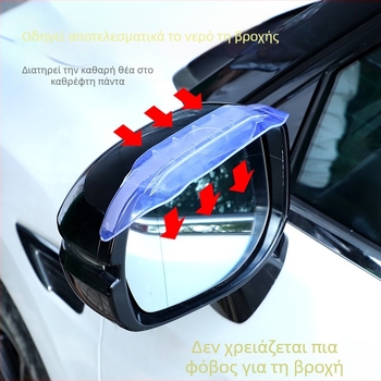 Φρύδι βροχής και ασπίδα για καθρέπτη οπισθοπορείας αυτοκινήτου, PVC, 2 τεμάχια, παγκόσμια συμβατότητα
