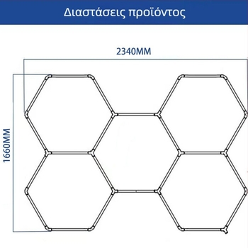 IOED-5-110 Φωτιστικό LED γκαράζ με κυψέλη για εργαστήρια, 192W, 19200 lm, 85-265V, 500000 h