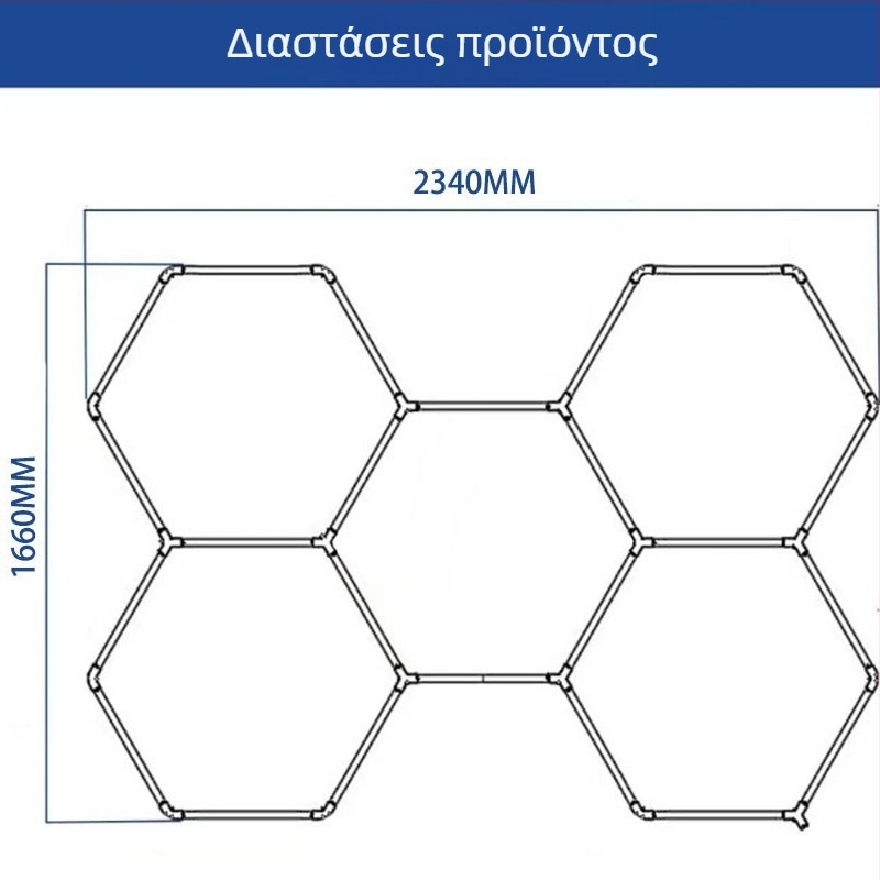 IOED-5-110 Φωτιστικό LED γκαράζ με κυψέλη για εργαστήρια, 192W, 19200 lm, 85-265V, 500000 h