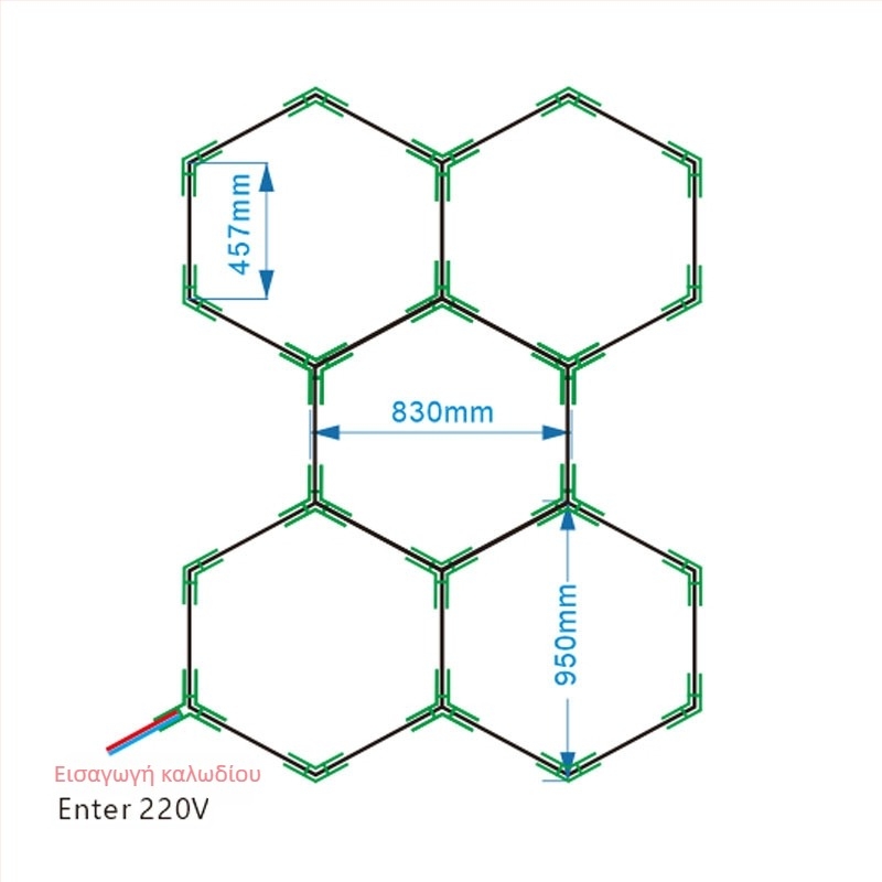 IOED-5-110 Φωτιστικό LED γκαράζ με κυψέλη για εργαστήρια, 192W, 19200 lm, 85-265V, 500000 h