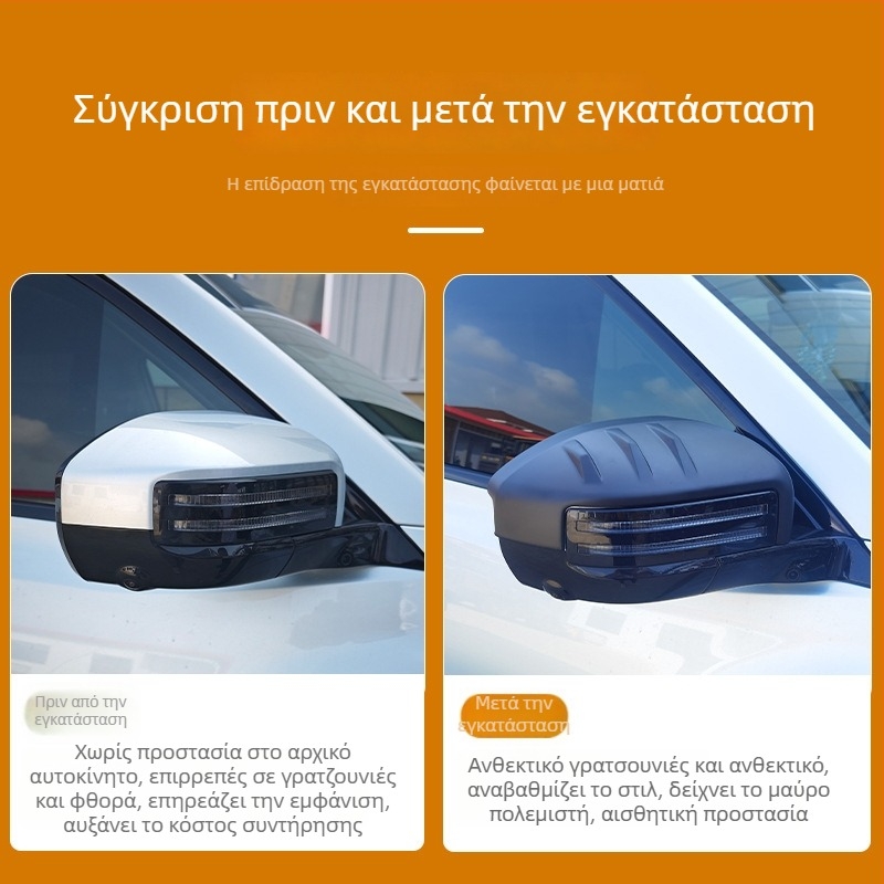 Κάλυμμα καθρέπτη οπισθοπορείας – προστατευτικό ABS, αυτοκόλλητο με κόλλα, εξατομίκευση διαθέσιμη, μοντέλο 002