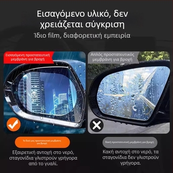 First Benefit νανοϋλικό φιλμ για καθρέπτη οπισθοπορείας αυτοκινήτου – αδιάβροχο, αντι-ομίχλη, με αντι-ανακλαστική επίστρωση