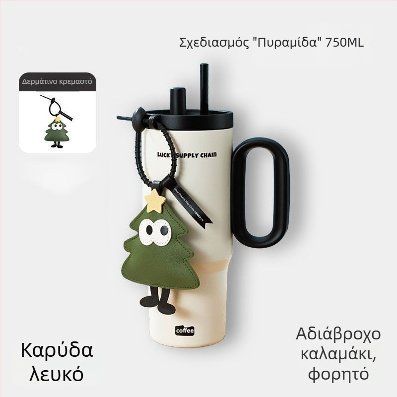 Θερμαινόμενη κύπελλο με λαβή, εσωτερικό 304 ανοξείδωτο χάλυβα, εξωτερικό 201 ανοξείδωτο χάλυβα, κενού μόνωση 6–12 ωρών, διαχωρισμός τσαγιού και νερού, περιλαμβάνει καλαμάκι