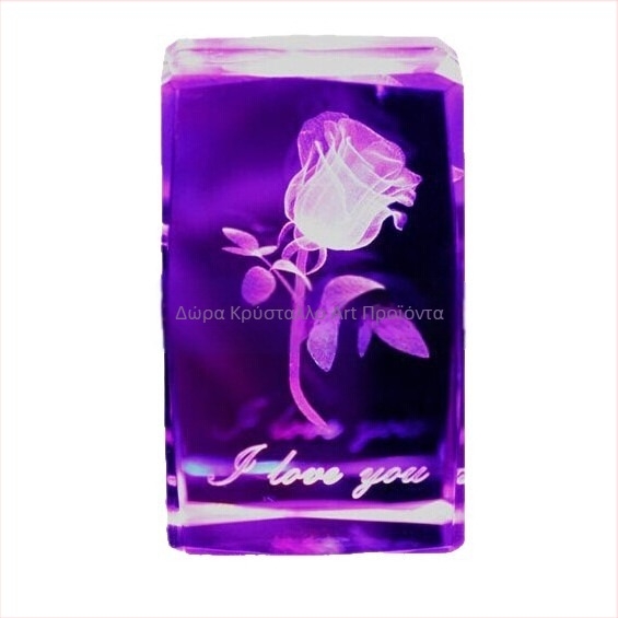 Κρυστάλλινη βάση λαμπτήρα με περιστρεφόμενο μουσικό κουτί, μοντέρνος μινιμαλιστικός σχεδιασμός, χάραξη, δυνατότητα εκτύπωσης λογότυπου.