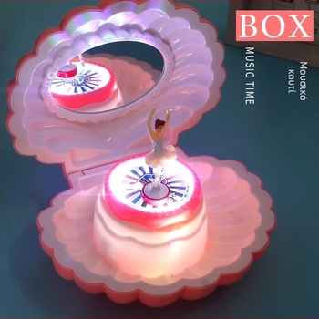 Yuzhen Μουσικό κουτί με χορεύτρια κορίτσι και φως – μοτίβο κοχύλι, πλαστικό, ζωγραφισμένο, μοντέρνος μινιμαλισμός