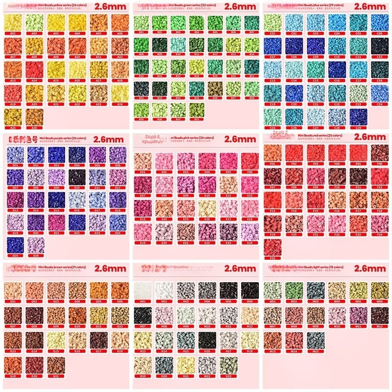 Σετ πλαστικών χαντρών διαμέτρου 2,6 mm για DIY παζλ με χάντρες
