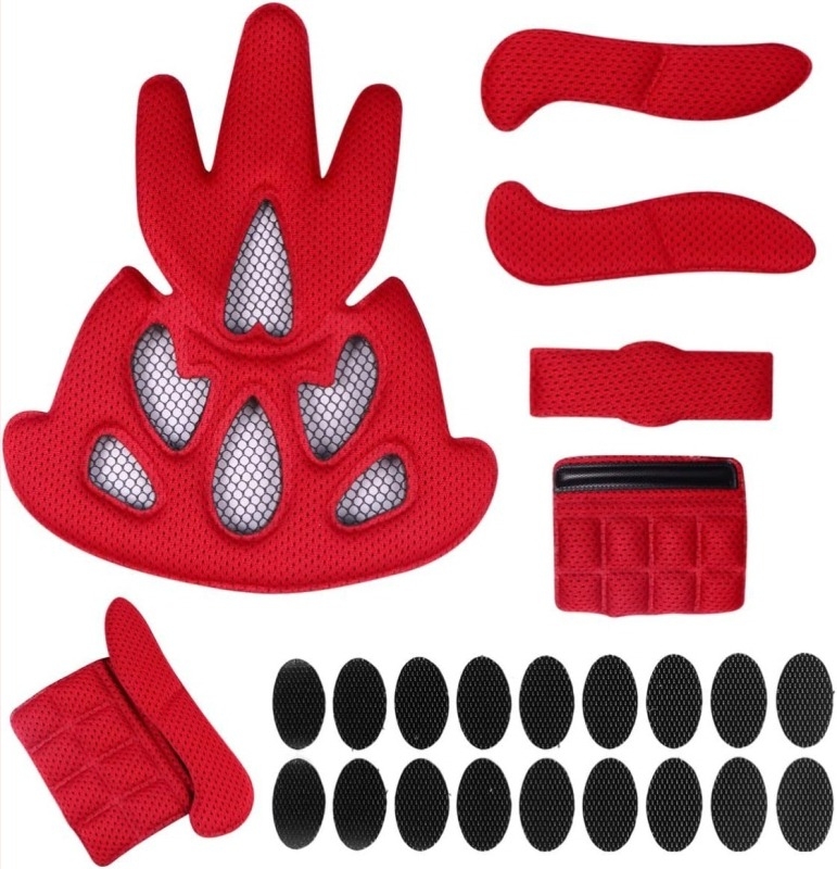 Σετ εσωτερικής επένδυσης κράνους για ποδήλατο και Ε‑ποδήλατο με δίχτυ κατά εντόμων και μαξιλαράκι για το πηγούνι — επένδυση από σφουγγάρι και δίχτυ, Yiqiong