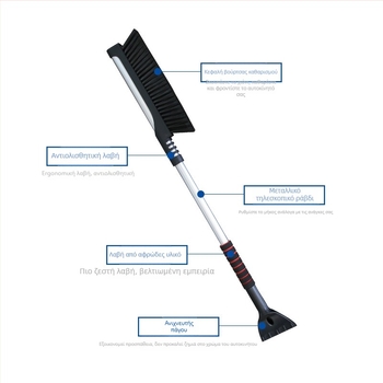 Shun Wei Πολυλειτουργικό φτυάρι χιονιού αυτοκινήτου, αναδιπλούμενο, αφαίρεση πάγου και χιονιού