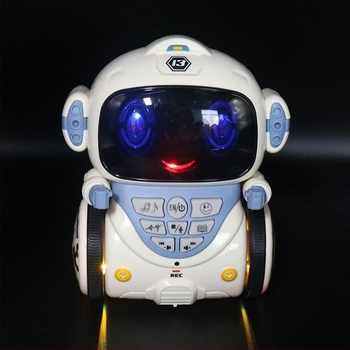 Παιδικό έξυπνο ρομπότ-παιχνίδι για πρώιμη εκπαίδευση με φωνητικό διάλογο, μουσική και φώτα; Πλαστικό, μπαταρία, χωρίς μνήμη, για παιδιά 4–6 ετών