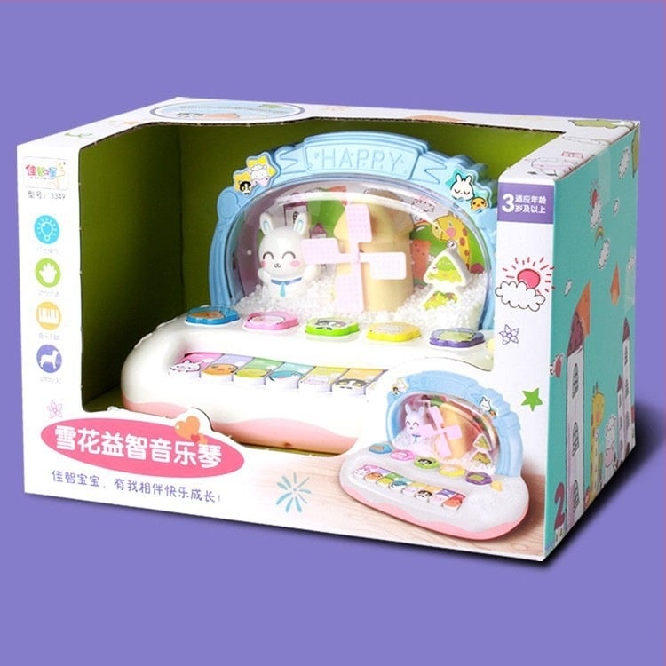 Παιδικό ηλεκτρονικό πιάνο με φωτεινά εφέ – πλαστικό διαδραστικό παιχνίδι για 4–6 ετών, με μπαταρίες, μουσική και ήχος