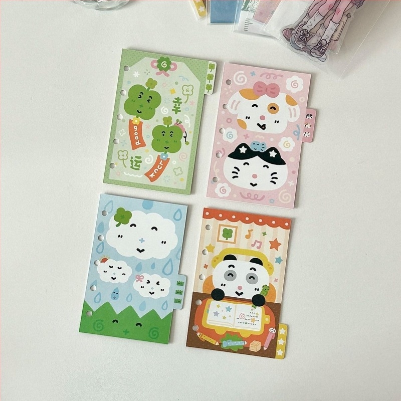 Μίνι σελίδα διαχωριστή ευρετηρίου για 3 ή 5 τρύπες, Wowka wowka, διπλής όψεως σελίδα σημειώσεων εσωτερική, 4 φύλλα ανά πακέτο