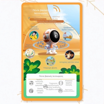 Παιδικός προβολέας ιστοριών – Εκπαιδευτική παιχνιδομηχανή με θέμα αστροναύτης, για 3+ ετών, ηλεκτρικός με επαναφορτιζόμενη μπαταρία λιθίου, 8GB μνήμη, ήχος και προβολή φωτός, ABS