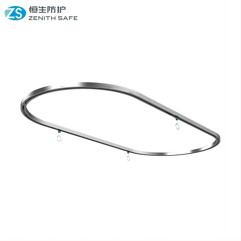 Σύστημα γραμμής έγχυσης νοσοκομείου με ράγα σε σχήμα Ο, κουρτίνα απομόνωσης θαλάμου, αναδιπλούμενος βραχίονας έγχυσης, κράμα αλουμινίου YL-30, βουρτσισμένη επιφάνεια, Hang Seng, μοντέρνος μινιμαλιστικός σχεδιασμός