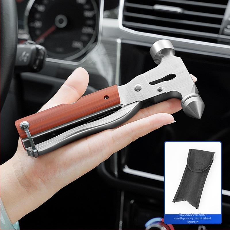 CHISHAN αυτοκινητικό σφυρί ασφαλείας από ανοξείδωτο χάλυβα — πολυλειτουργικό εργαλείο διάρρηξης παραθύρων με κοπτικό μαχαίρι, σωτήρια διαφυγή, 390 g