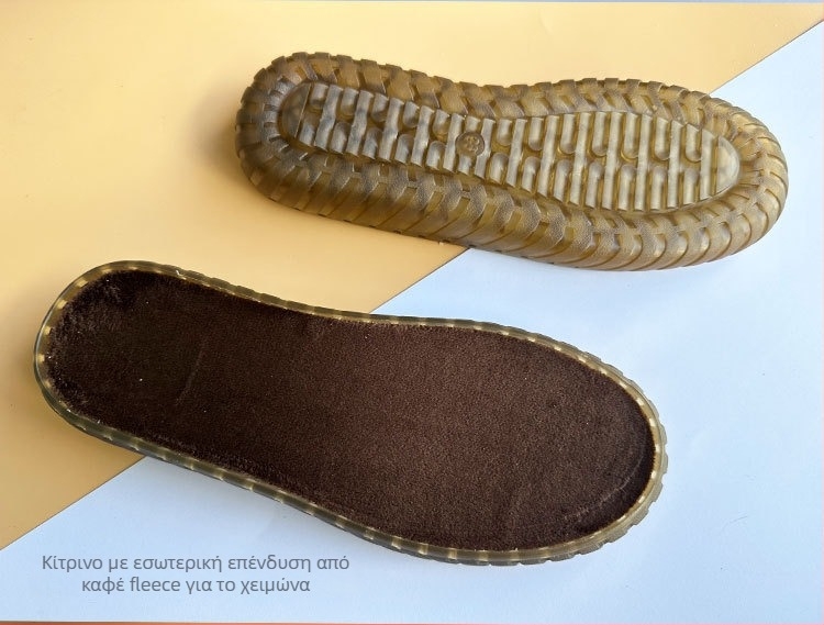 Crochet παντόφλες με λουλούδια-φούσκες και κρύσταλλι στη σόλα — PVC υλικό, ύφανση με νήμα, Tendon Jelly ακέντ, για όλο τον χρόνο, άνετο και κομψό καθημερινό περπάτημα