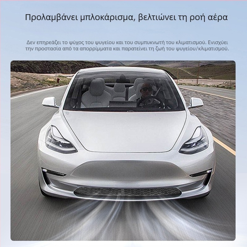 Πλέγμα προστασίας γρίλιας αυτοκινήτου για Tesla Model 3/Y, ενσωματωμένο και αποσπώμενο διχοτομημένο τύπος, υλικό PC κράμα