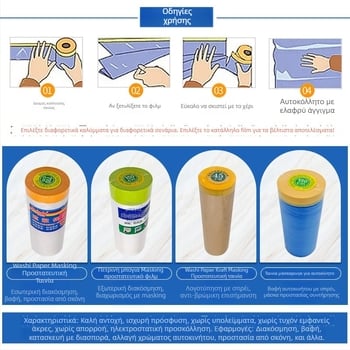 Lixinda Kraft φιλμ μάσκας για ψεκασμό βαφής – Kraft και ιαπωνικό χαρτί, πυρήνας από χαρτονένιο σωλήνα