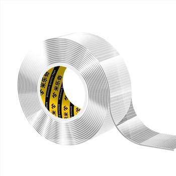 Νάνο διπλής όψεως ταινία με διαφανή ακρυλική κόλλα που πλένεται, υψηλή ιξωδότητα και ισχυρή πρόσφυση, από -20°C έως 80°C.
