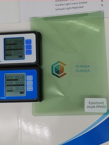 Φιλμ παραθύρων αυτοκινήτου με προστασία από έκρηξη και θερμομόνωση – UV προστασία 99%, διαπερατότητα φωτός 65%, θερμική απομόνωση 34%, πάχος 2 mil, κόλλα σε υδατική βάση, κατάλληλο για όλο το αυτοκίνητο