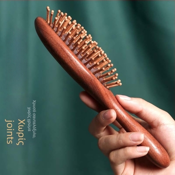 Χτένα μασάζ με αερόκάλυμμα από σανδαλόξυλο, μακρύς σε μήκος, μάρκα Shang Qing Yun