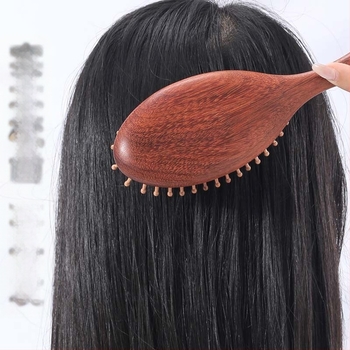 Χτένα μασάζ με αερόκάλυμμα από σανδαλόξυλο, μακρύς σε μήκος, μάρκα Shang Qing Yun