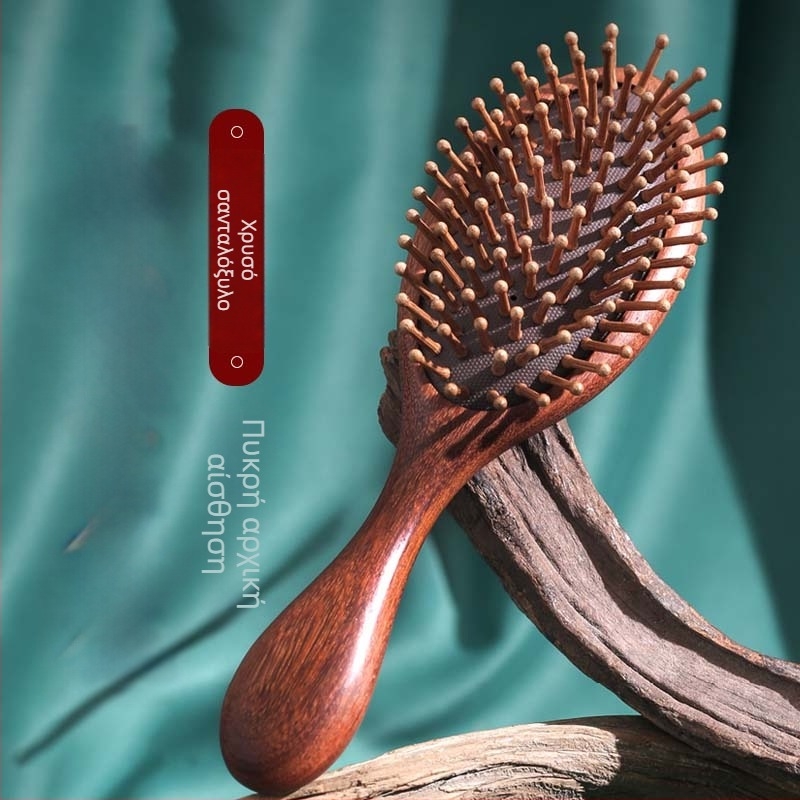 Χτένα μασάζ με αερόκάλυμμα από σανδαλόξυλο, μακρύς σε μήκος, μάρκα Shang Qing Yun