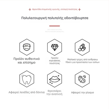 Οδοντόβουρτσα μιας χρήσης για ενήλικες με μαλακές τρίχες από την Pseudo-ginseng, SQ109, 300 τεμάχια ανά κάρτα