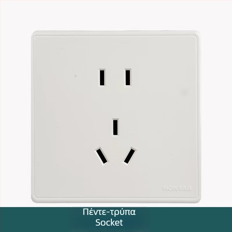 X4 σειρά αυτό-κλειδόμενη πρίζα τοίχου με USB και διακόπτη, πέντε θύρες, 220V, 10A, επαφή από κασσίτερο-φώσφορο μπρούνζο, 100.000 κύκλοι