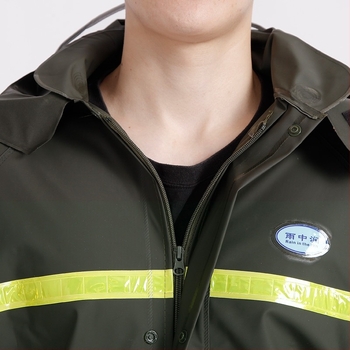 Σετ μπουφάν βροχής με παντελόνια για ενήλικες, παχύ πλεκτό ύφασμα, PVC αδιάβροχο στρώμα, ανακλαστικά στοιχεία