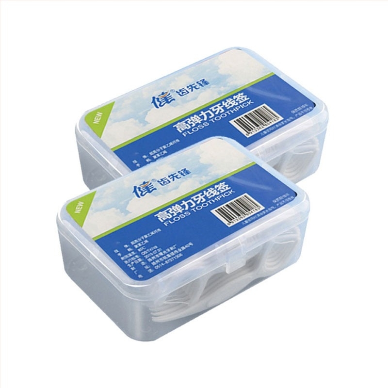 Healthy οδοντικά στικά νήματος ultra-fine, μιας χρήσης, 100 τεμάχια, οικογενειακή συσκευασία δύο κουτιά, φορητά