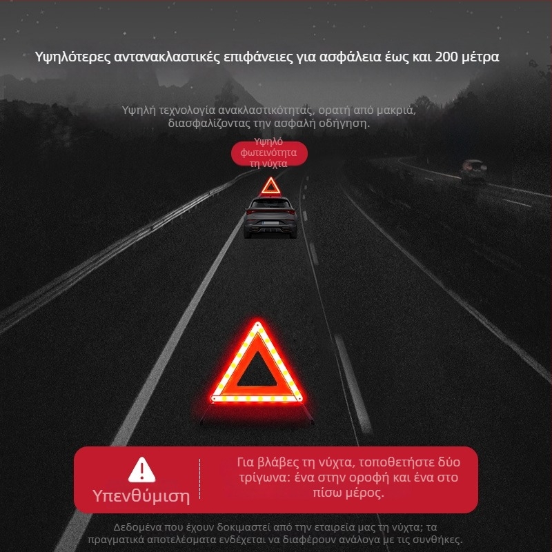 Αυτοκινήτου τρίπόδος προειδοποιητικό σήμα, κάθετος ανακλαστικός τρίγωνος, Μάρκα: Xin Rui, Υλικό: Πλαστικό + Ανακλαστικό ύφασμα, Πεδίο χρήσης: αυτοκίνητο, Εθνικό πρότυπο