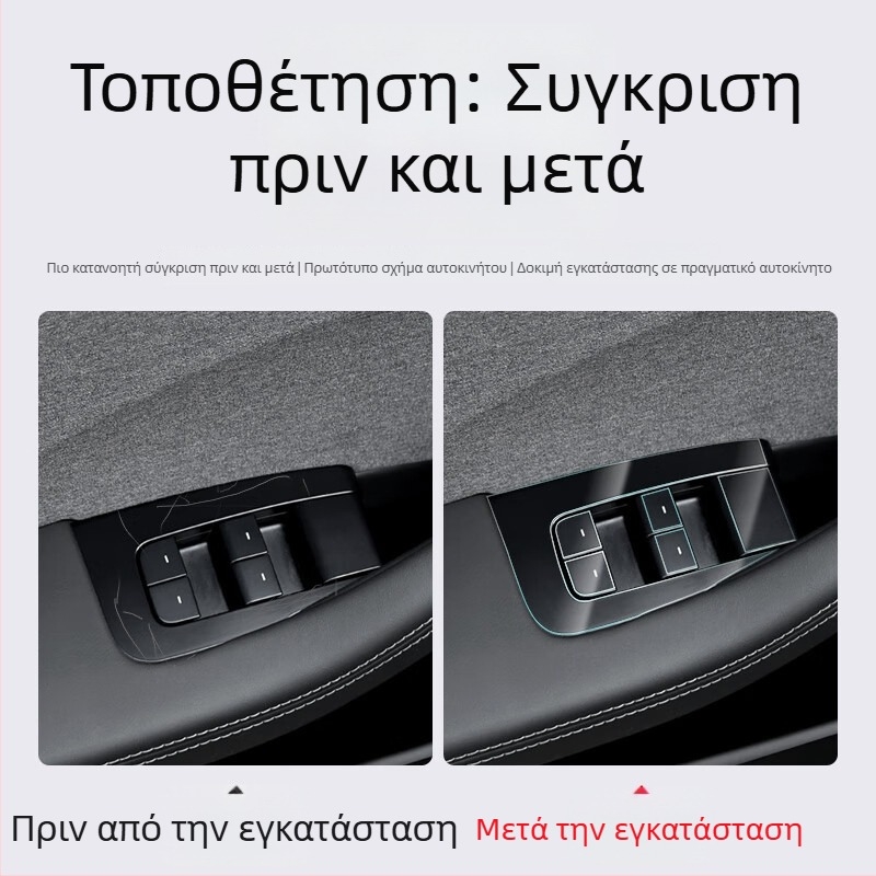 TPU φιλμ προστασίας κεντρικής κολώνας για το Tesla Model 3 – προστασία από γρατσουνιές για τα κουμπιά του τιμονιού, το κουμπί της πόρτας, τον κεντρικό έλεγχο και το πάνελ διακοπτών παραθύρων