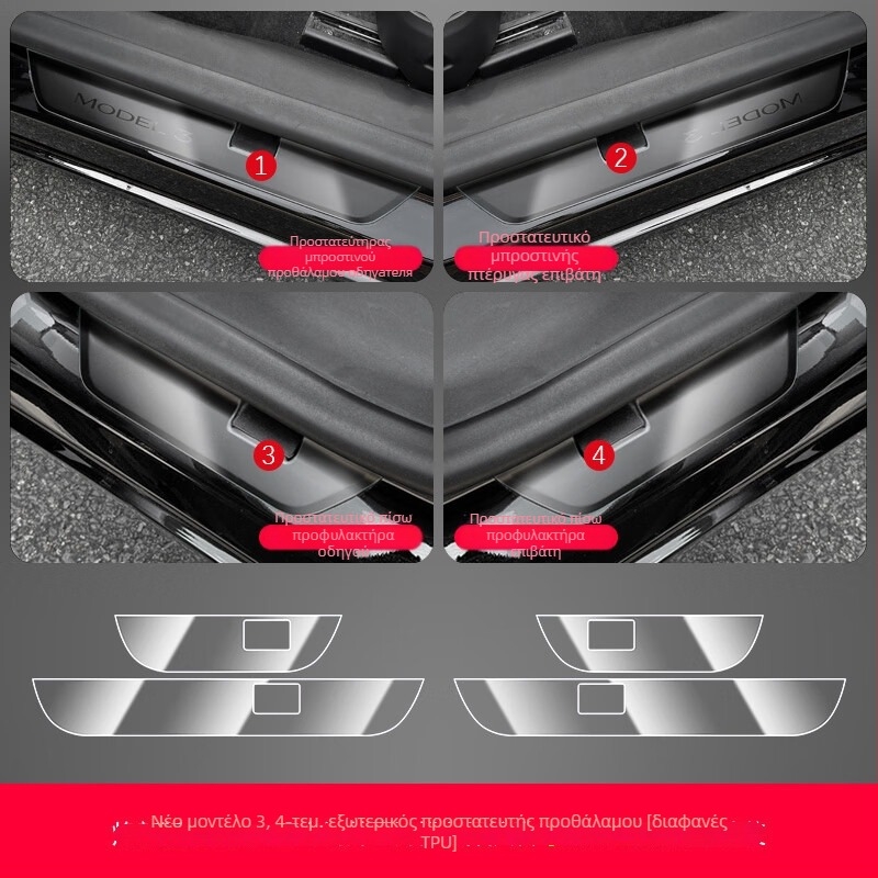 TPU φιλμ προστασίας κεντρικής κολώνας για το Tesla Model 3 – προστασία από γρατσουνιές για τα κουμπιά του τιμονιού, το κουμπί της πόρτας, τον κεντρικό έλεγχο και το πάνελ διακοπτών παραθύρων