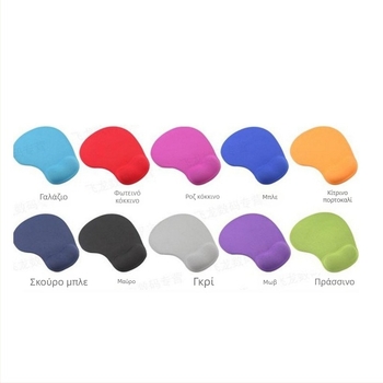 Pad ποντικιού με υποστήριξη καρπού, από καουτσούκ, μονόπλευρο, επεξεργασία πλαστικής φόρμας, εκτυπωμένο λογότυπο