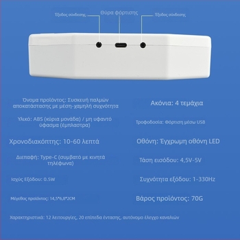 Πολυλειτουργικός μασάζ αυτοκόλλητος για τον αυχένα, την πλάτη και τη μέση — μασάζ EMS με 4 ηλεκτρόδια, δόνηση, τροφοδοσία USB, πολλαπλά μοτίβα (Μοντέλο 039)