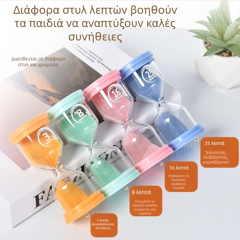 Κλεψύδρα σε σχήμα μακάρον, φωτιζόμενη, από γυαλί υψηλής αντοχής, χειροποίητη