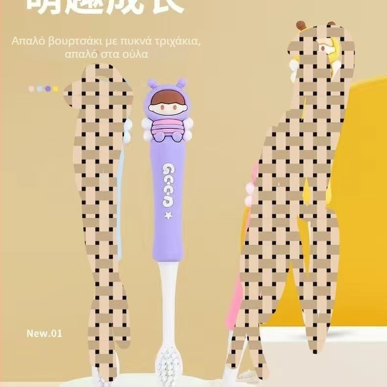 Οδοντόβουρτσα χειρός για παιδιά με μαλακές τρίχες, σχέδιο κινουμένων σχεδίων, μοντέλο 10, μάρκα bqb