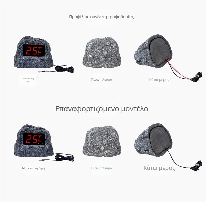 Θερμόμετρο μπάνιου με σχεδίαση πέτρας, αδιάβροχη ψηφιακή οθόνη — Μάρκα An shengyi