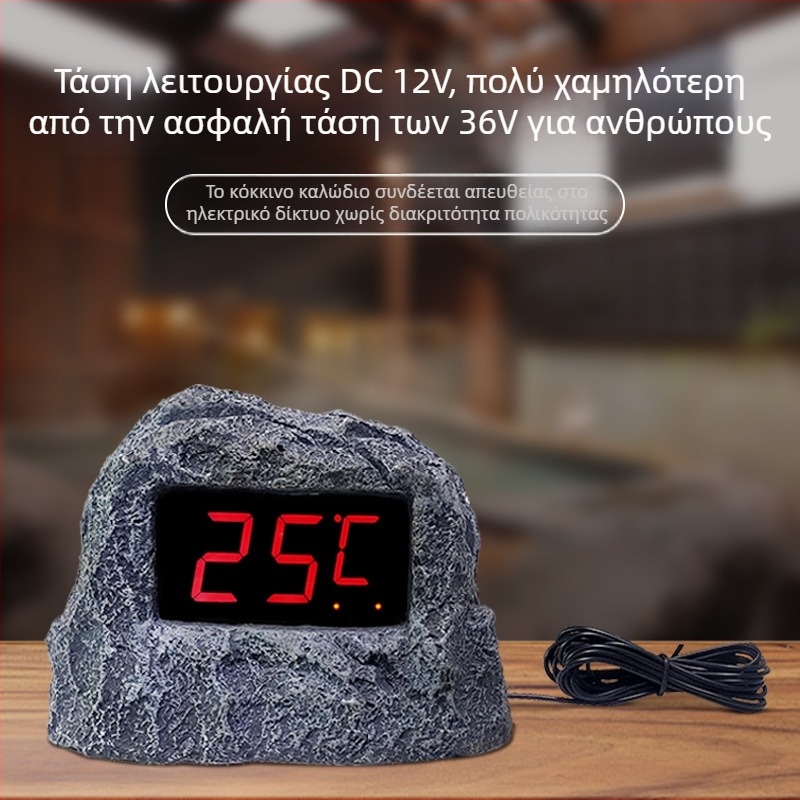 Θερμόμετρο μπάνιου με σχεδίαση πέτρας, αδιάβροχη ψηφιακή οθόνη — Μάρκα An shengyi