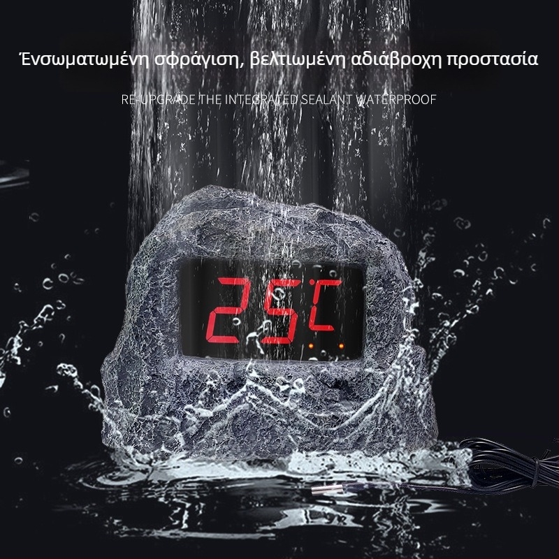 Θερμόμετρο μπάνιου με σχεδίαση πέτρας, αδιάβροχη ψηφιακή οθόνη — Μάρκα An shengyi