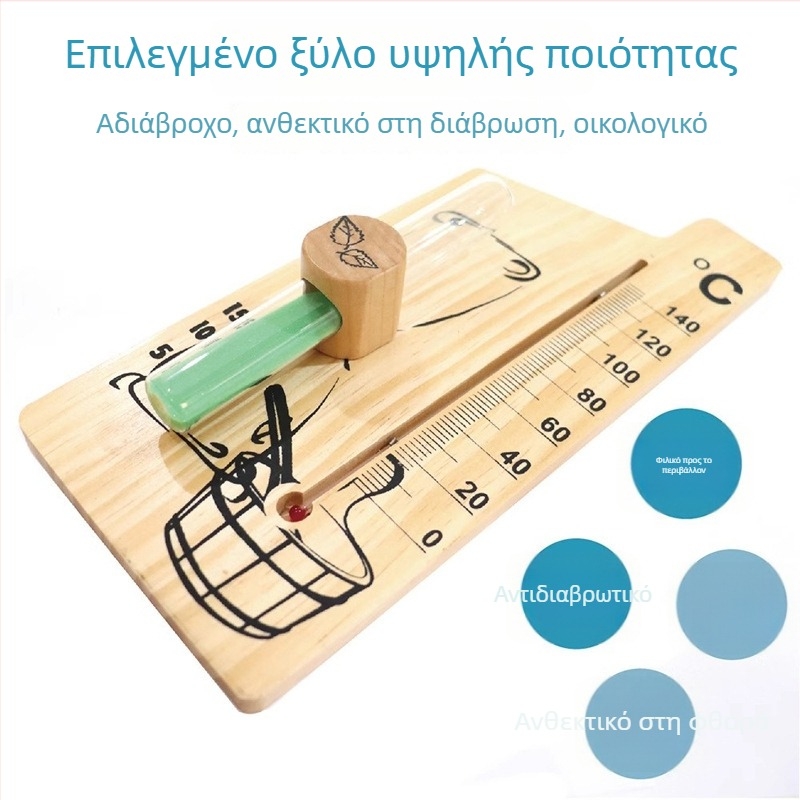 Kt/kaitai Μετρητής θερμοκρασίας σαουνας δωματίου, γυάλινος θερμόμετρο, ανθεκτικός σε υψηλές θερμοκρασίες, χρονομετρητής με κλεψύδρα, μοντέλο L30ck2887