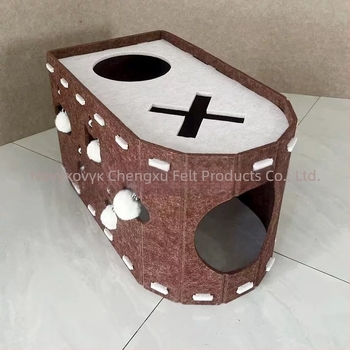 Καταφύγιο γάτας με ενσωματωμένο πίνακα γρατσουνίσματος – Υλικό: Φελτ; Κατηγορία: Κρεβάτι κατοικίδιων, Κλουβί; Για γάτες; Εσωτερική χρήση; Όλες οι εποχές