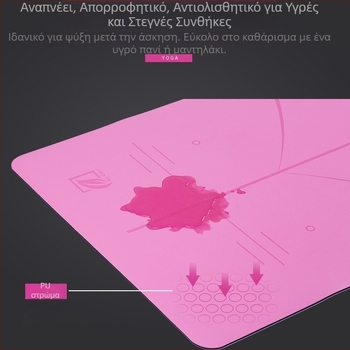 Γυμναστικό χαλάκι γιόγκα από φυσικό καουτσούκ, με ελαφρές ατέλειες, διαστάσεις 183 × 68 cm, πάχος 3–5 mm