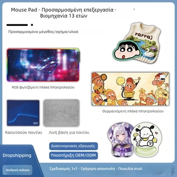 Pad ποντικιού διαφήμισης με εκτύπωση λογότυπου, θερμική μεταφορά, στήριξη καρπού, αντιολισθητικό, κατασκευασμένο από εικόνα