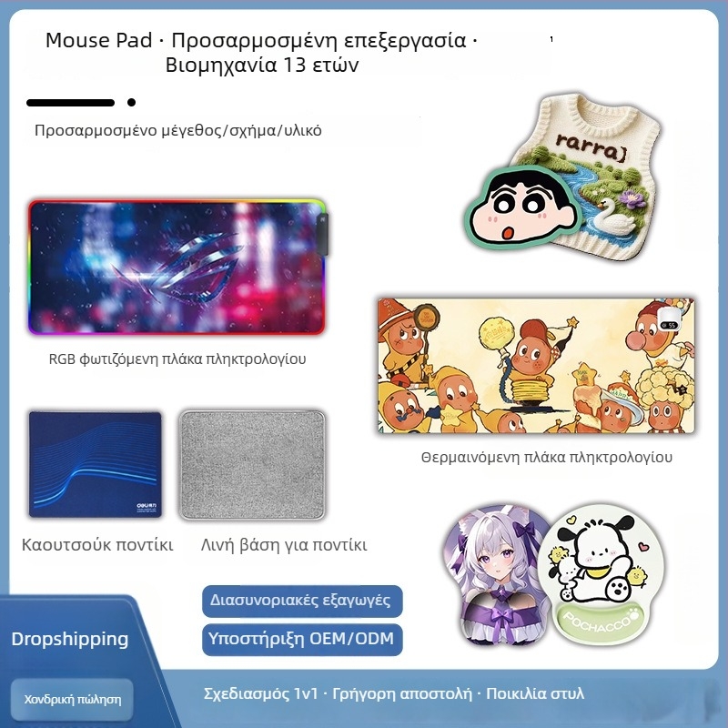 Pad ποντικιού διαφήμισης με εκτύπωση λογότυπου, θερμική μεταφορά, στήριξη καρπού, αντιολισθητικό, κατασκευασμένο από εικόνα