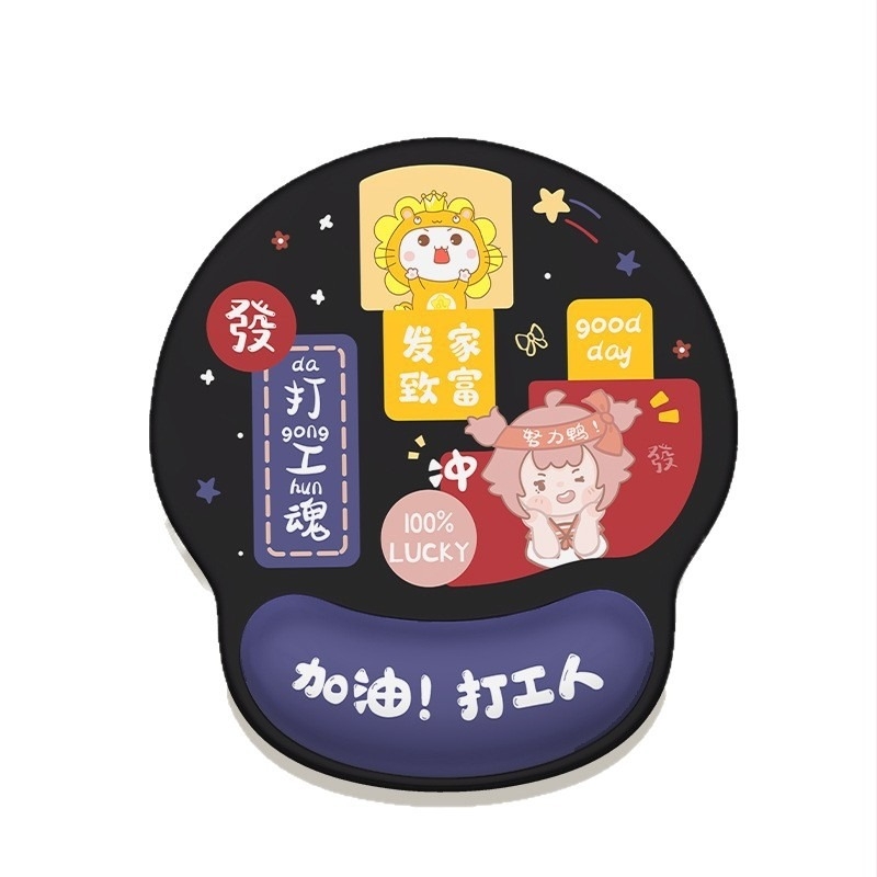 Pad καρπού για ποντίκι με καρό μοτίβο γάτας, φυσικός καουτσούκ, μονόπλευρη, εκτύπωση με μεταφορά θερμότητας, προσαρμόσιμο