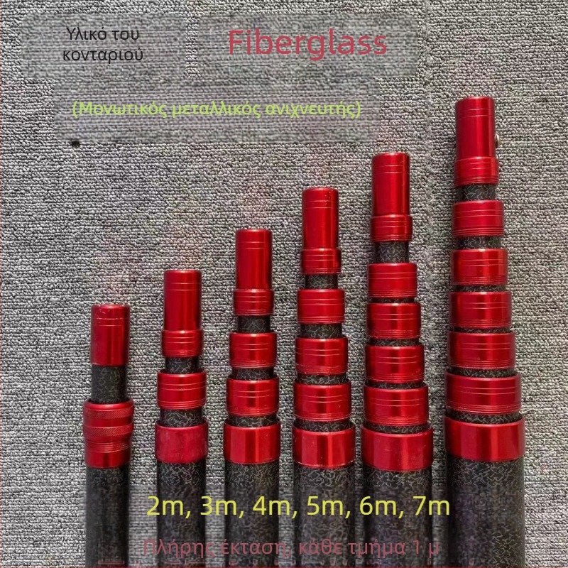 Τηλεσκοπικό μονωμένο κοντάρι συγκομιδής φρούτων με κεφαλή δικτύου; υλικό: Fiberglass; πλέγμα: παχιά μάτια; αναδιπλούμενο: Ναι