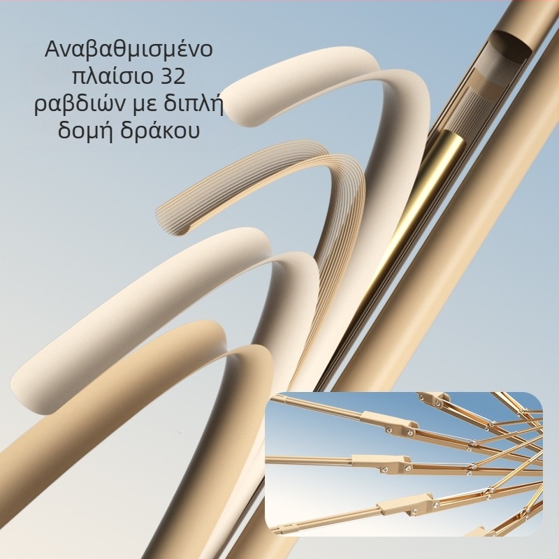 Bodini Μεγάλη Διπλωτή Ομπρέλα – Ανθεκτική στον Άνεμο, Προστασία UV UPF>50, Χειροκίνητο Άνοιγμα, για Ενήλικες