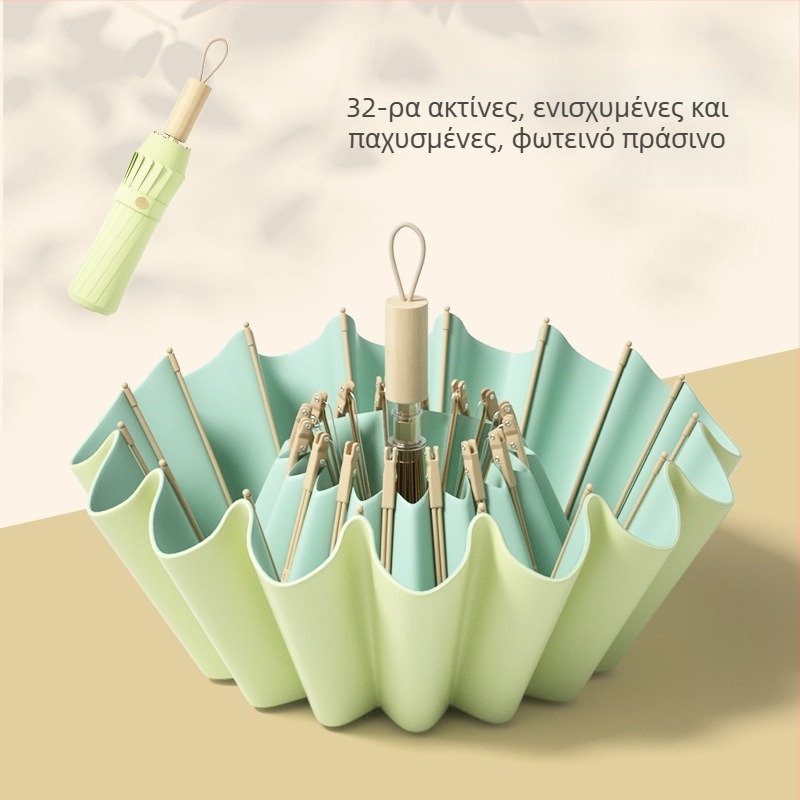 Bodini Μεγάλη Διπλωτή Ομπρέλα – Ανθεκτική στον Άνεμο, Προστασία UV UPF>50, Χειροκίνητο Άνοιγμα, για Ενήλικες
